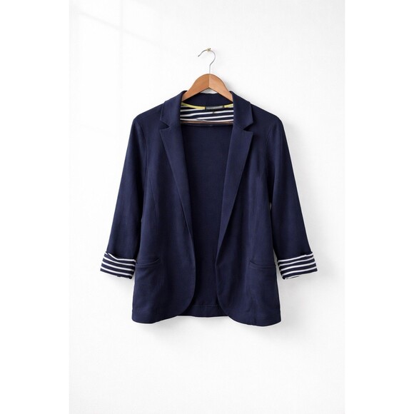 Gibson Jackets & Blazers - Gibson Navy Knit Blazer Cardigan Womens Medium Open Front Stretch Career